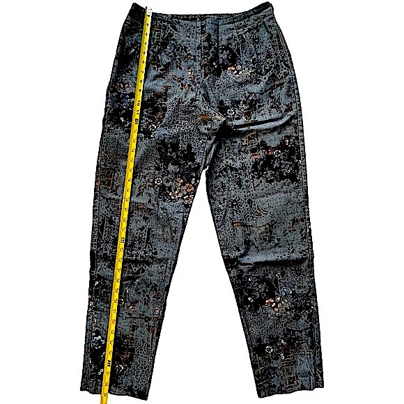 Fibers Barbara Lesser size 29 very unique gray black gold straight leg pants EUC - Picture 15 of 16